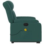 vidaXL Fauteuil inclinable de massage Vert foncé Tissu