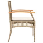 vidaXL Chaises de jardin coussins lot de 2 beige résine tressée acacia
