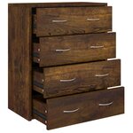 vidaXL Buffet avec 4 tiroirs 60x30 5x71 cm Chêne fumé