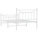 vidaXL Cadre de lit métal avec tête de lit/pied de lit blanc 107x203cm