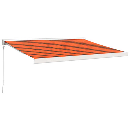 vidaXL Auvent rétractable orange et marron 3x2 5 m tissu et aluminium