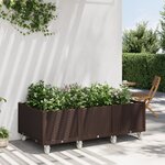 vidaXL Jardinière à roulettes marron 150x80x54 cm PP