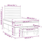 vidaXL Sommier à lattes de lit et matelas Gris clair 120x200cm Velours