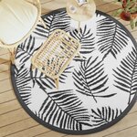 vidaXL Tapis d'extérieur blanc et noir Ø160 cm PP