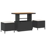 Ensemble de canapé de jardin vidaXL 13 pièces avec coussins noir rattan poly acacia