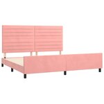 vidaXL Cadre de lit avec tête de lit Rose 200x200 cm Velours