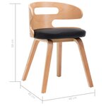 vidaXL Chaises à manger lot de 4 noir bois courbé et similicuir