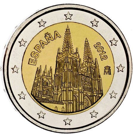 Pièce de monnaie 2 euro commémorative Espagne 2012 – Cathédrale de Burgos