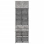 vidaXL Armoire de rangement gris béton 70x42 5x225cm bois d'ingénierie