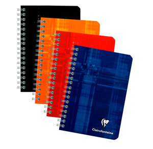 Carnet reliure intégrale 9 5x14 180p ligné couleur aléatoire CLAIREFONTAINE