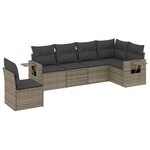 vidaXL Salon de jardin 6 Pièces avec coussins gris résine tressée