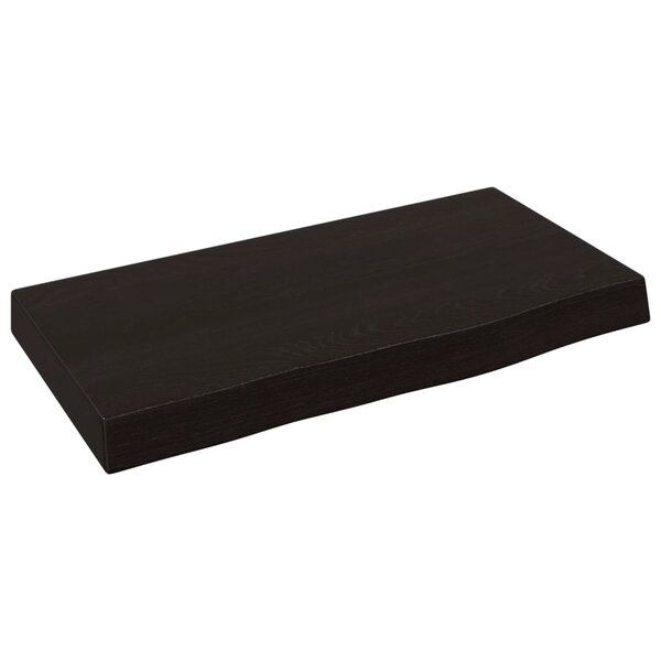 vidaXL Étagère murale marron foncé 40x20x4 cm bois chêne massif traité