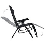 vidaXL Chaise pliable de terrasse Noir Textilène