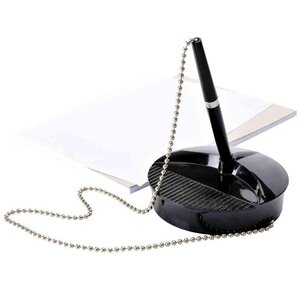 Stylo sur socle noir chaîne chromée FELLOWES