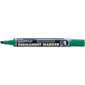 Marqueur permanent maxiflo  pointe biseautée  vert pentel