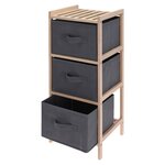 H&S Collection Armoire de rangement avec 3 boîtes de rangement Gris foncé
