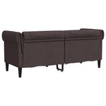 vidaXL Canapé Chesterfield 2 places marron foncé tissu