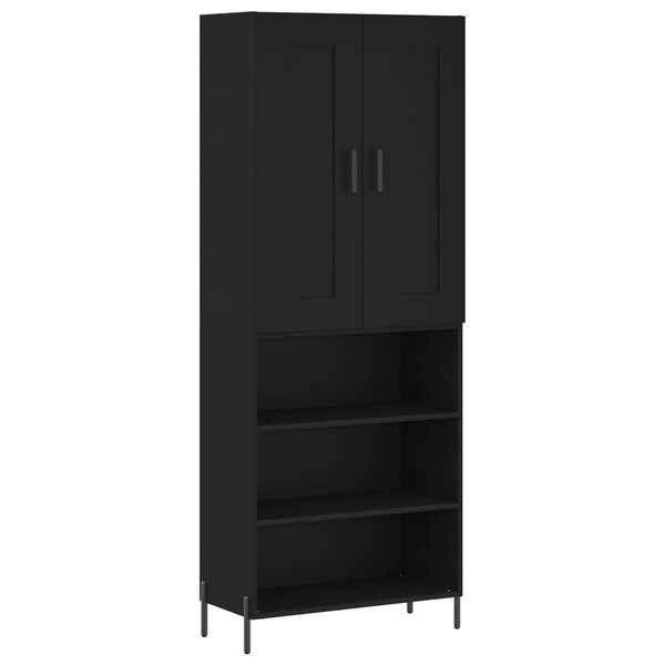 vidaXL Buffet haut Noir 69 5x34x180 cm Bois d'ingénierie