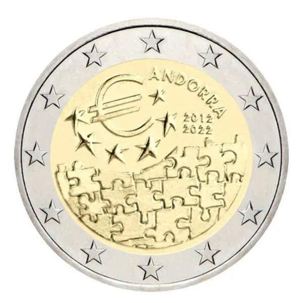 2 euros commémorative Andorre UNC 2022 - Accord Monétaire.