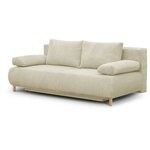 Banquette convertible 3 places MIKA - Velours côtelé Beige - Coffre de rangement - 192 x 84 x 93 cm