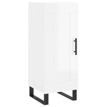 vidaXL Buffet haut Blanc brillant 34 5x34x180 cm Bois d'ingénierie