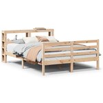 vidaXL Cadre de lit avec tête de lit 120x190 cm bois de pin massif