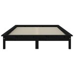 vidaXL Cadre de lit Noir 160x200 cm Bois de pin massif