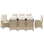vidaXL Ensemble de salle à manger de jardin 9 pièces avec coussins en rattan poly beige