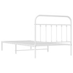 vidaXL Cadre de lit métal avec tête de lit blanc 100x200 cm