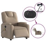 vidaXL Fauteuil de massage inclinable électrique cappuccino similicuir