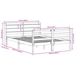 vidaXL Cadre de lit avec tête de lit blanc 160x200 cm bois pin massif