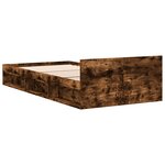 vidaXL Cadre de lit et tiroir chêne fumé 90x200 cm bois d'ingénierie