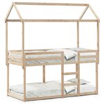 vidaXL Lit superposé avec toit 75x190 cm bois de pin massif