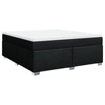 vidaXL Sommier à lattes de lit avec matelas Noir 180x200 cm Tissu