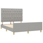 vidaXL Cadre de lit avec tête de lit Gris clair 140x190 cm Tissu