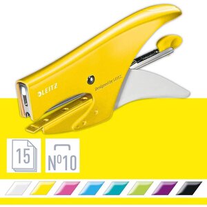 Pince Agrafeuse Métal Wow pour Agrafes N°10 Jaune LEITZ