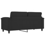 vidaXL Canapé à 2 places Noir 140 cm Tissu microfibre