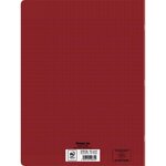 Cahier recyclé et recyclable  96 pages seyès 90 g  couverture polypropylène rouge  format 24 x 32 cm CONQUERANT
