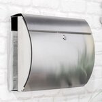 HI Boîte aux lettres et porte-journaux 38x13 3x30 4 cm inox