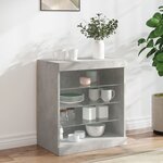 vidaXL Buffet avec lumières LED gris béton 60 5x37x67 cm