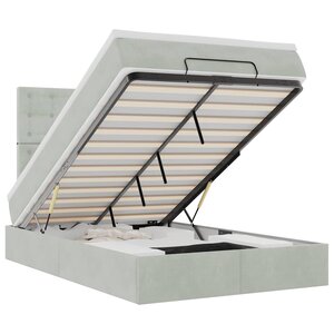 vidaXL Cadre de lit ottoman et matelas gris clair 120x200 cm velours
