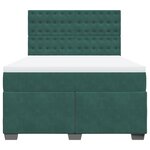 vidaXL Sommier à lattes de lit et matelas Vert foncé 160x200cm Velours