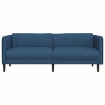 vidaXL Canapé à 3 places bleu tissu