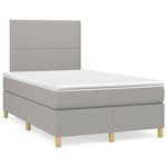 vidaXL Sommier à lattes de lit et matelas gris clair 120x190 cm tissu