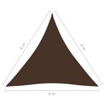 vidaXL Voile de parasol Tissu Oxford triangulaire 6x6x6 m Marron