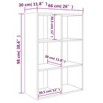 vidaXL Bibliothèque/Buffet gris béton 66x30x98 cm bois d'ingénierie