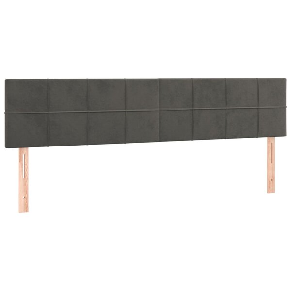vidaXL Têtes de lit 2 Pièces Gris foncé 90x5x78/88 cm Velours