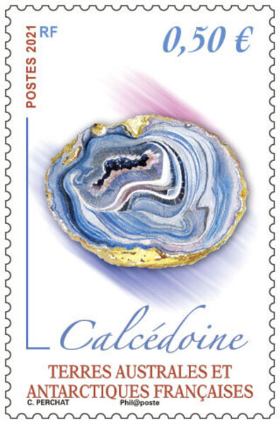 Timbre TAAF - Minéral Calcedoine