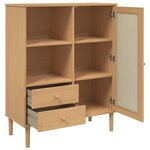 vidaXL Buffet SENJA aspect rotin marron 90x40x112cm bois massif de pin
