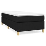 vidaXL Sommier à lattes de lit avec matelas Noir 90x200 cm Tissu